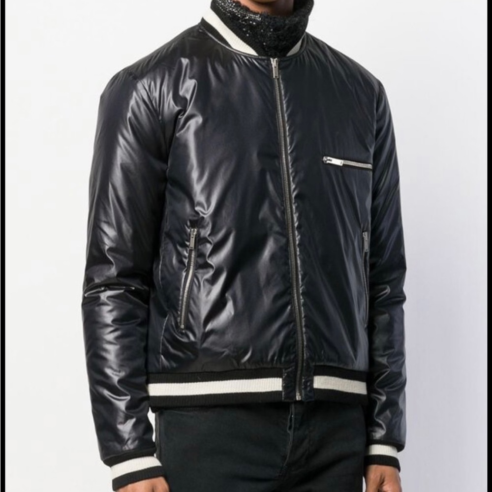 Yves Saint Laurent zip-up varsity bomber jacket